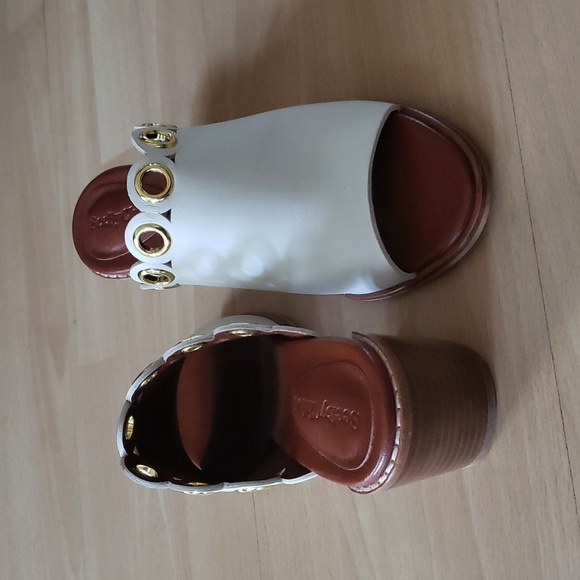 SEE by Chloe Steffi Grommet Leather Mules Size 7.5 - Picture 7 of 11